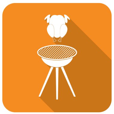 Izgara tavuk simgesi. Vektör illustratio