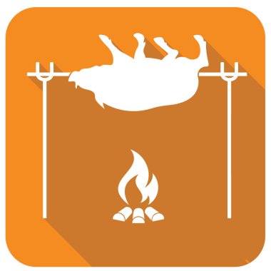 Izgara domuz simgesi. Vektör illustratio