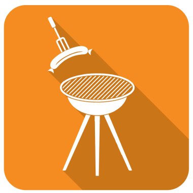 Mangal sucuk simgesi. Vektör çizim