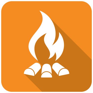 Kamp ateşi siluet. Vektör illustratio