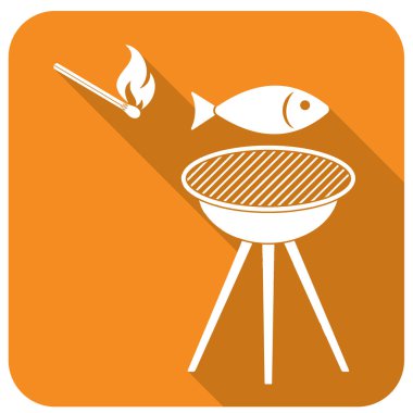 Izgara balık simgesi. Vektör illustratio