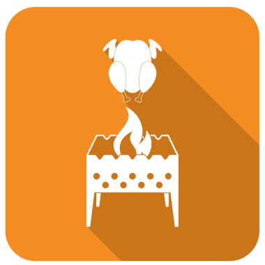 Mangal şiş ve tavuk simgesi. Vektör illustratio