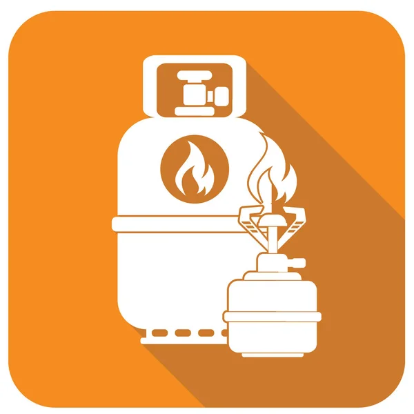 Camping Stove Gas Bottle Icon Flat Icon Isolated Vector Illustratio — Stock Vector