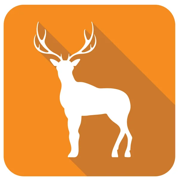 Silhouette Deer Flat Deer Icon — Stock Vector
