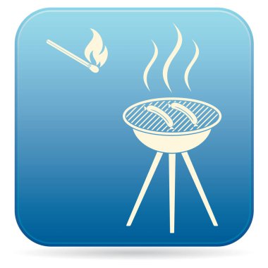 Mangal sucuk simgesi. Vektör illustratio