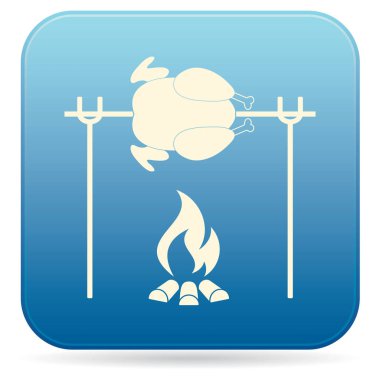 Izgara tavuk simgesi. Vektör illustratio