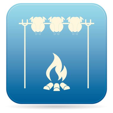 Izgara tavuk simgesi. Vektör illustratio