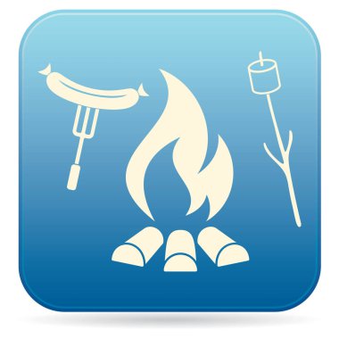 Izgara sosis ve zephyr simgesi. Vektör illustratio