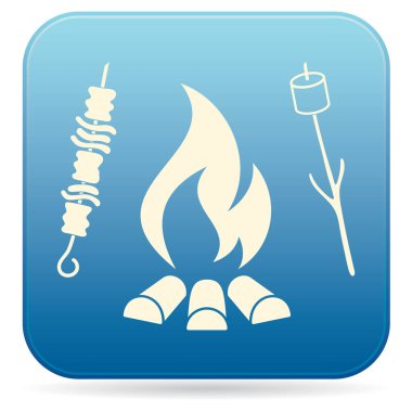 Izgara zephyr ve Kebap simgesi. Vektör illustratio