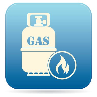 Kamp ocağı gaz şişesi simge vektör ile. Vektör çizim