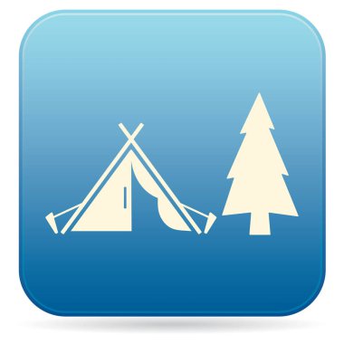 Stilize simge Turizm çadır. Vektör illustratio