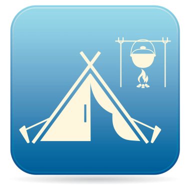 Stilize simge Turizm çadır. Vektör illustratio