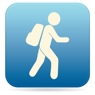 Simge illüstrasyon izole vektör işareti işaret hiking