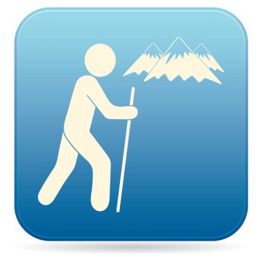 Simge illüstrasyon izole vektör işareti işaret hiking