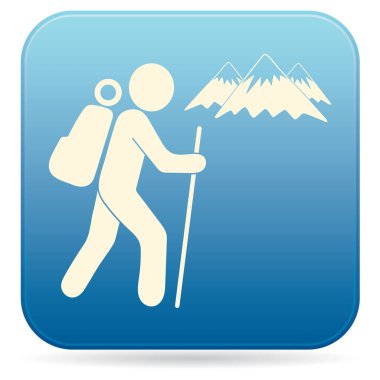 Simge illüstrasyon izole vektör işareti işaret hiking