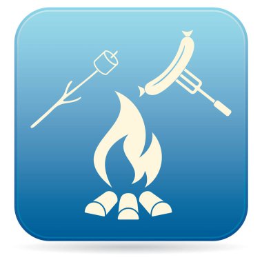 Izgara sosis ve zephyr simgesi. Vektör illustratio