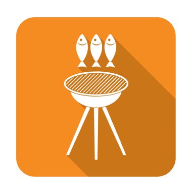 Izgara balık simgesi. Vektör illustratio