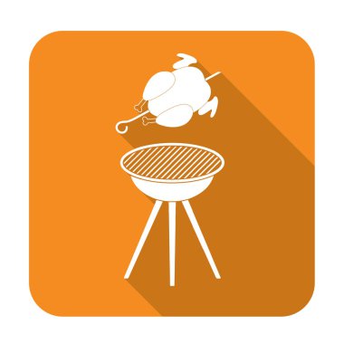 Izgara tavuk simgesi. Vektör illustratio