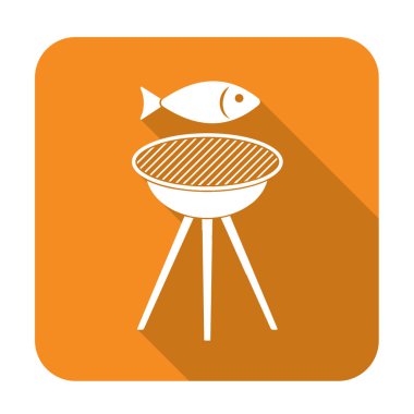 Izgara balık simgesi. Vektör illustratio