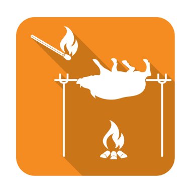 Izgara domuz simgesi. Vektör illustratio