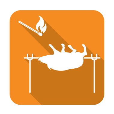 Izgara domuz simgesi. Vektör illustratio