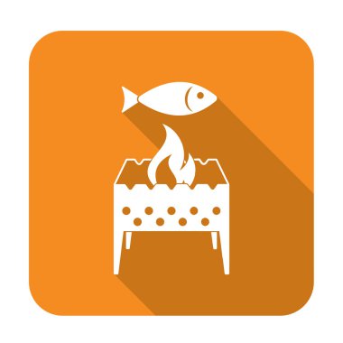 Izgara balık simgesi. Vektör illustratio