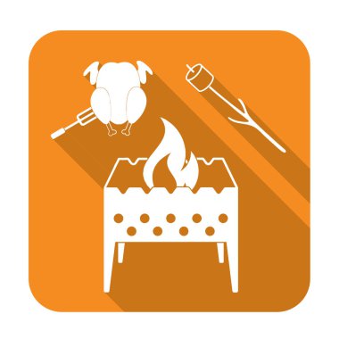 Mangal, Zephyr'i ve tavuk simgesi. Vektör illustratio