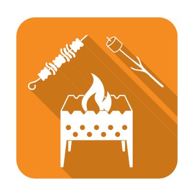 Mangal, Zephyr'i ve Kebap simgesi. Vektör illustratio