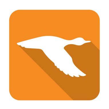 Vektör siluet uçan ördek. Vektör çizim