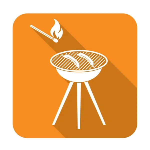 Icono Salchicha Barbacoa Ilustración Vectorial — Vector de stock