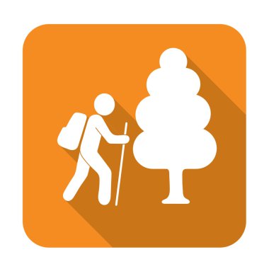 Simge illüstrasyon izole vektör işareti işaret hiking