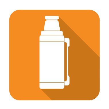 Kamp ve ekipman hiking, termos konteyner simgesi. Vektör illustratio