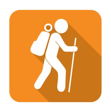 Simge illüstrasyon izole vektör işareti işaret hiking