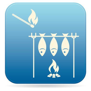 Izgara balık simgesi. Vektör illustratio