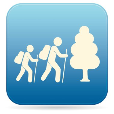 Simge illüstrasyon izole vektör işareti işaret hiking