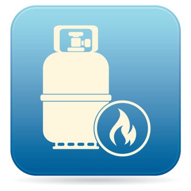Kamp gaz şişesi simgesi. Düz simgesi izole. Vektör illustratio
