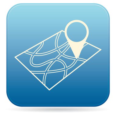 Harita simgesine işaret et. Vektör illüstrasyonu