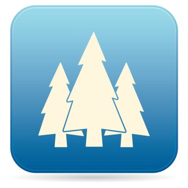 Köknar ağaçları orman düz simgesi  