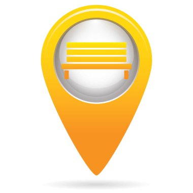 Park açık ahşap Bank vektör simge glyp