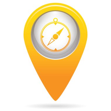 Pusula simgesini izole. Vektör illustratio