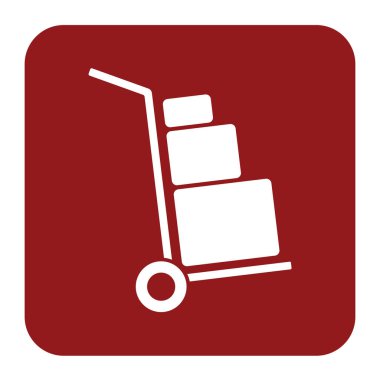 Bagaj arabası düz simge vektör çizim