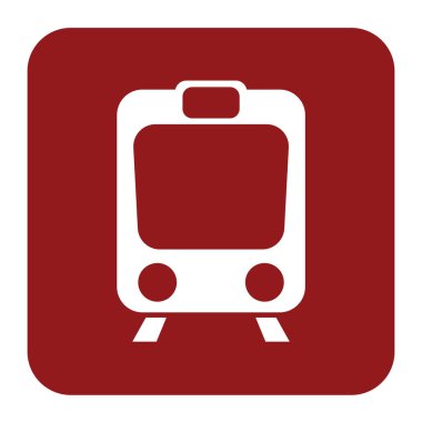 İzole tren simgesi. Yüksek hızlı tren. Metro tren sembolü. Vektör illustratio