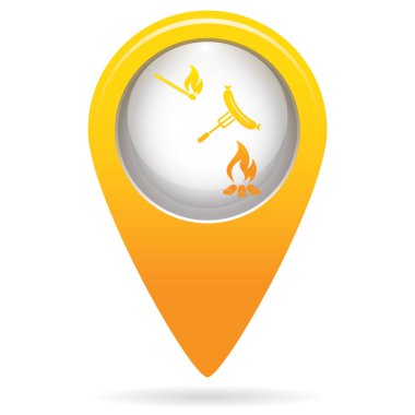 Izgara sosis simgesi. Vektör illustratio