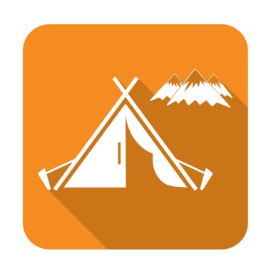 Stilize simge Turizm çadır. Vektör illustratio