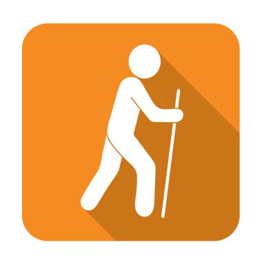 Simge illüstrasyon izole vektör işareti işaret hiking