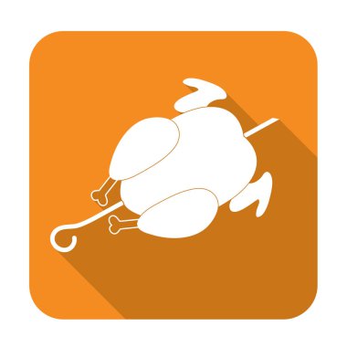 Izgara tavuk simgesi. Vektör illustratio