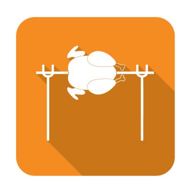 Izgara tavuk simgesi. Vektör illustratio