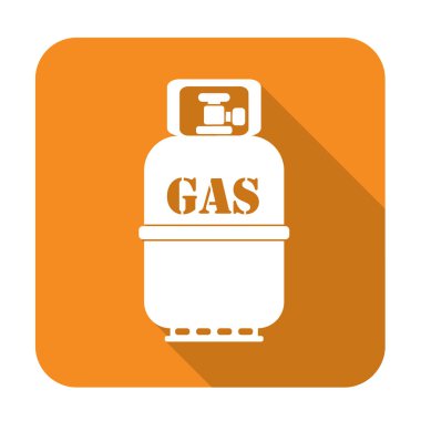 Kamp gaz şişesi simgesi. Düz simgesi izole. Vektör illustratio