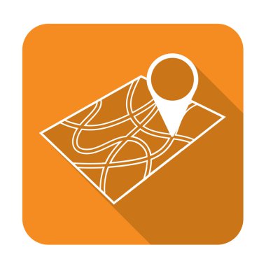 Harita simgesine işaret et. Vektör illüstrasyonu