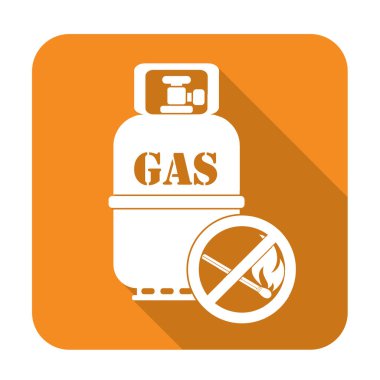 Kamp gaz şişesi simgesi. Düz simgesi izole. Vektör illustratio